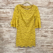 YELLOW LACE SHORT DRESS