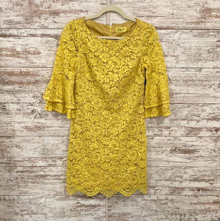 YELLOW LACE SHORT DRESS