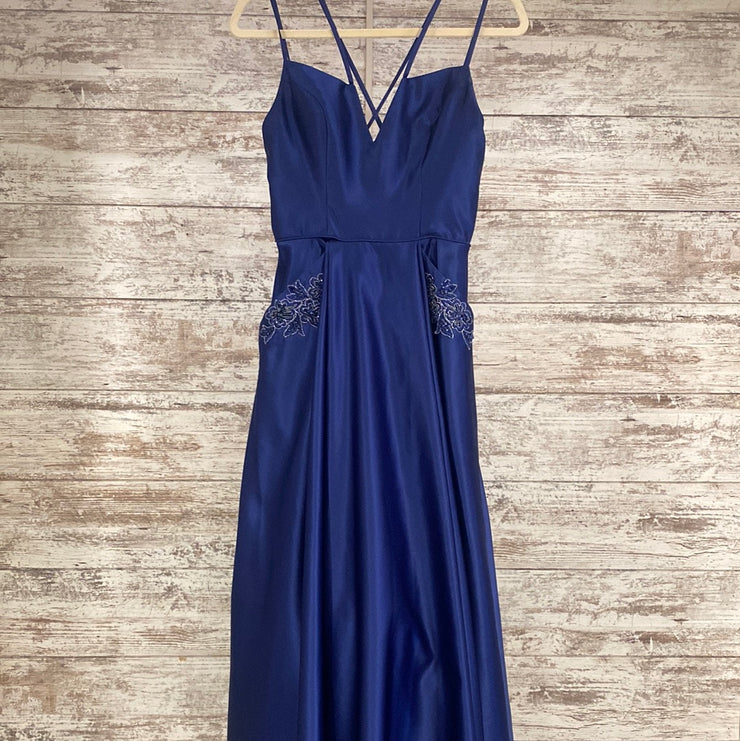 NAVY A LINE GOWN