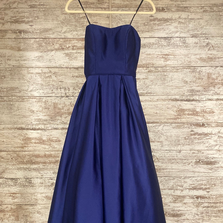 ROYAL BLUE A LINE GOWN