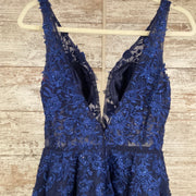 NAVY/FLORAL PRINCESS GOWN