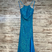 BLUE SPARKLY LONG GOWN (NEW)