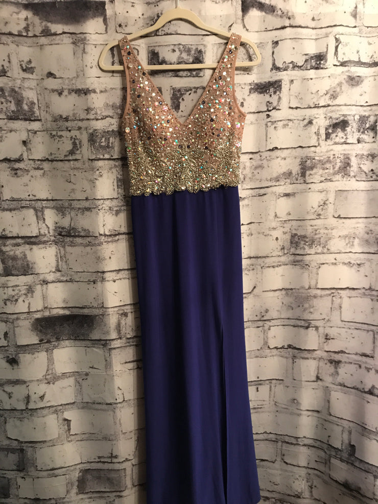 ROYAL BLUE/BLING TOP LONG GOWN