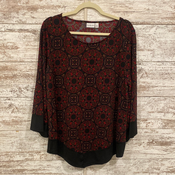 BLACK/RED LONG SLEEVE TOP