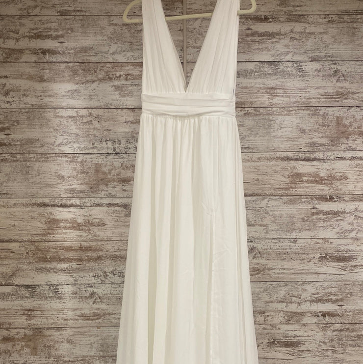 WHITE LONG EVENING GOWN (NEW)