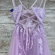 LAVENDER/FLORAL A LINE GOWN