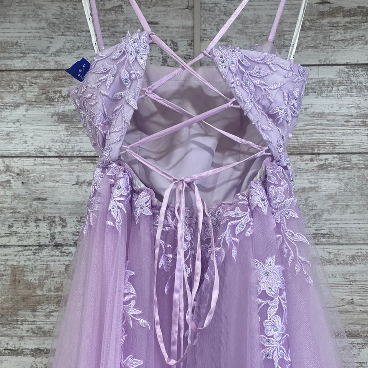 LAVENDER/FLORAL A LINE GOWN