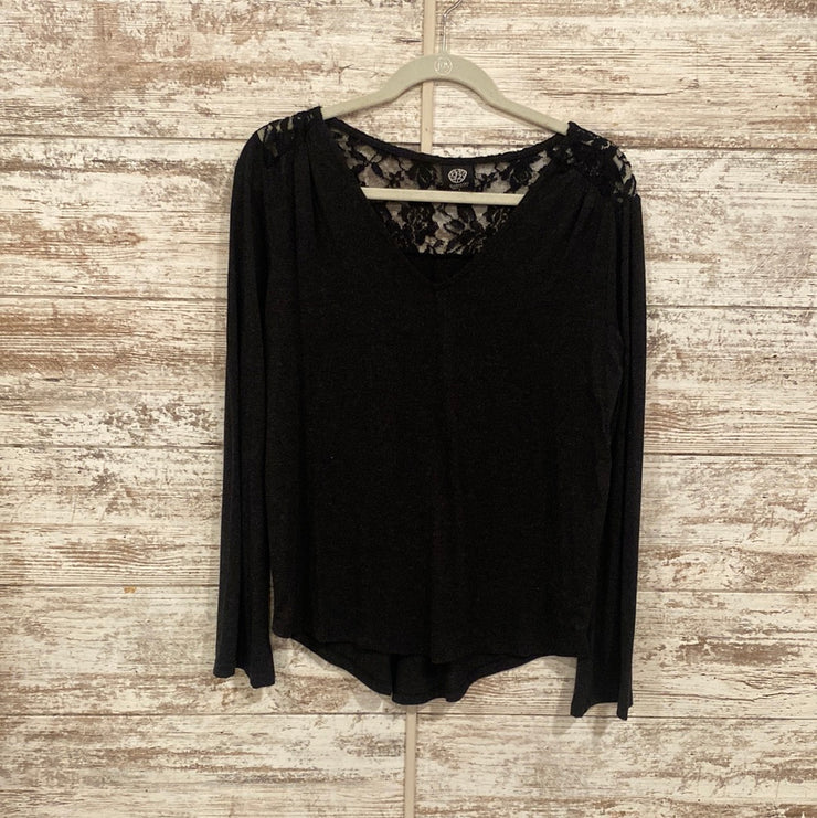BLACK/GRAY LONG SLEEVE TOP