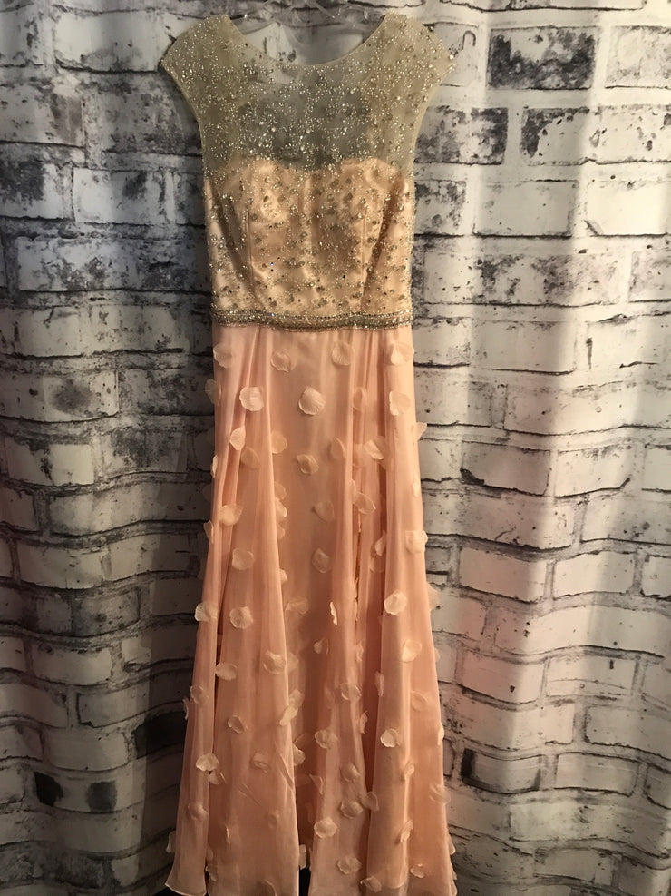 PINK/GOLD LONG EVENING GOWN