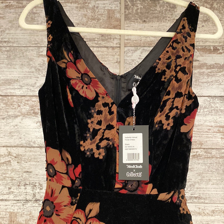 BLACK/FLORAL LONG DRESS (NEW)