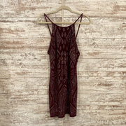 BURGUNDY SPARKLY SHORT DRESS