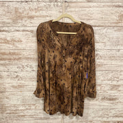BROWN/BLACK LONG SLEEVE TOP