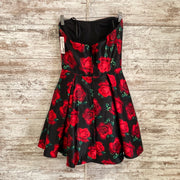 RED/BLACK FLORAL SHORT DRESS