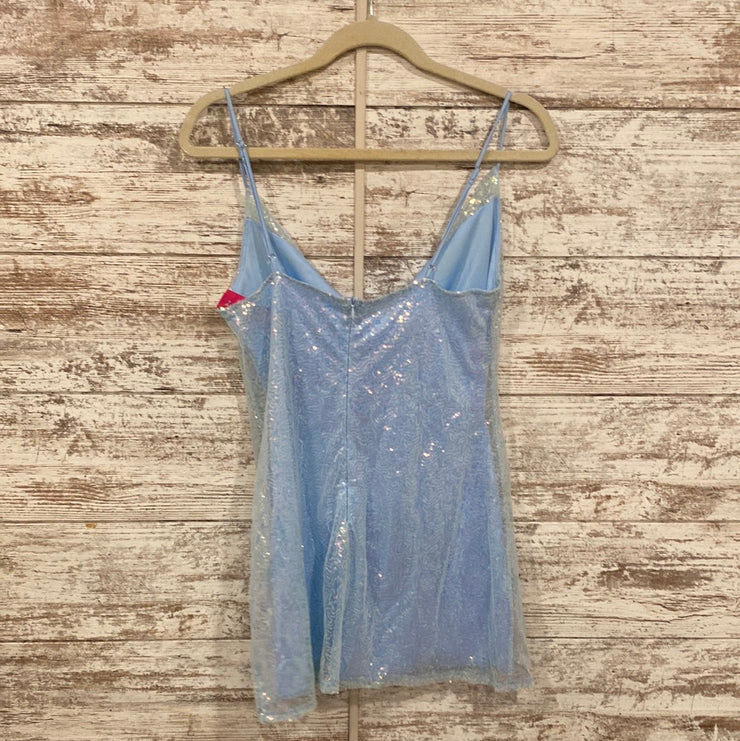 BLUE SPARKLY SHORT DRESS