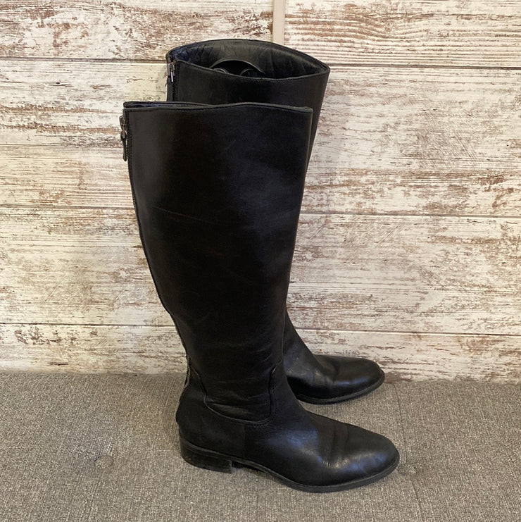 BLACK LEATHER TALL BOOTS $240