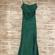 GREEN LONG EVENING GOWN