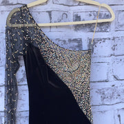 BLACK VELOUR/SPARKLES LONG GOW