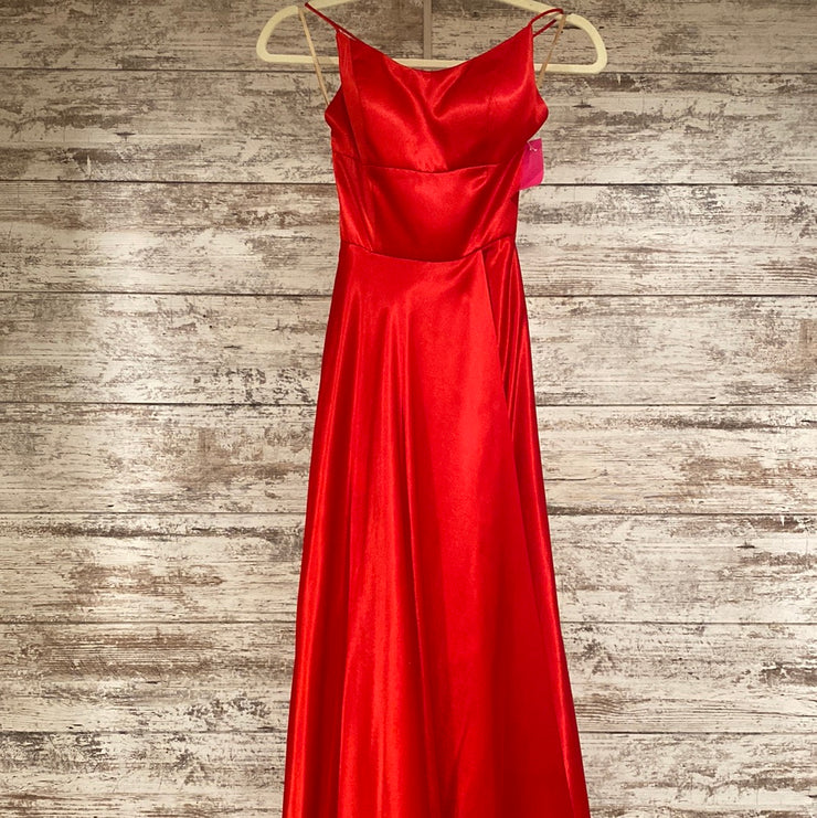RED A LINE GOWN
