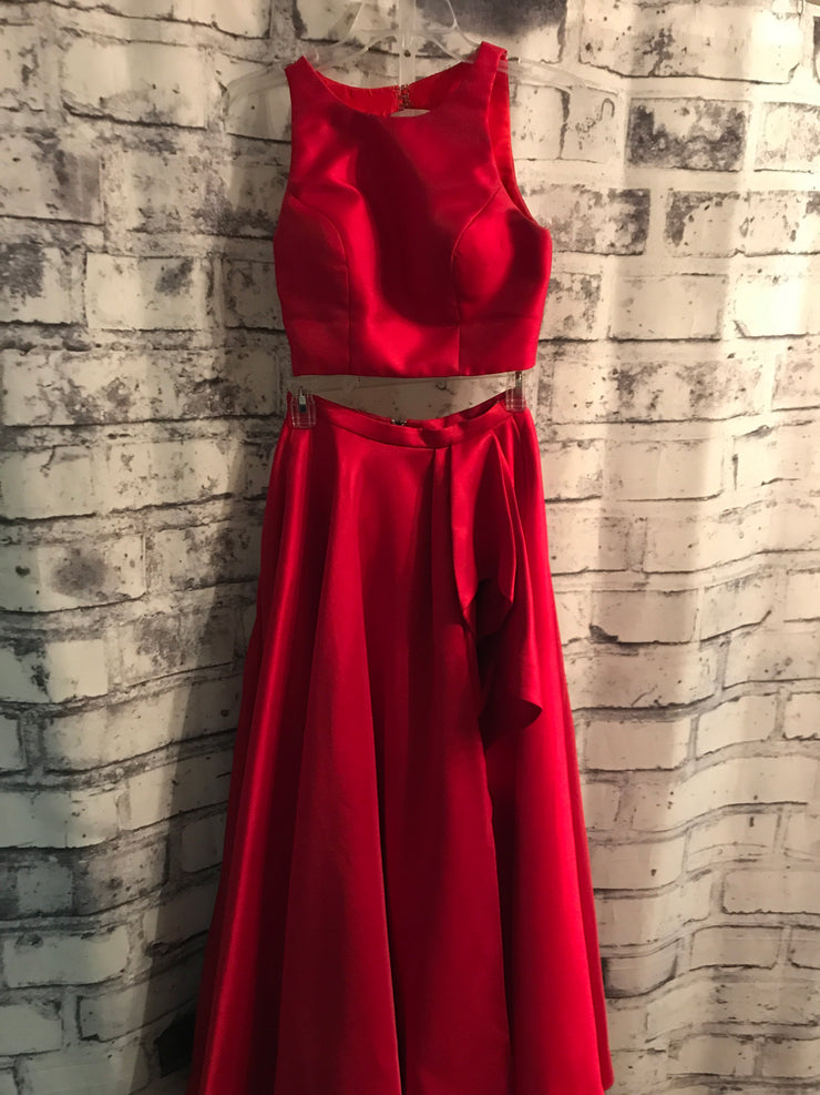 RED 2 PC. A LINE GOWN SET