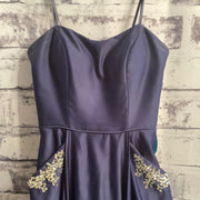 NAVY A LINE GOWN