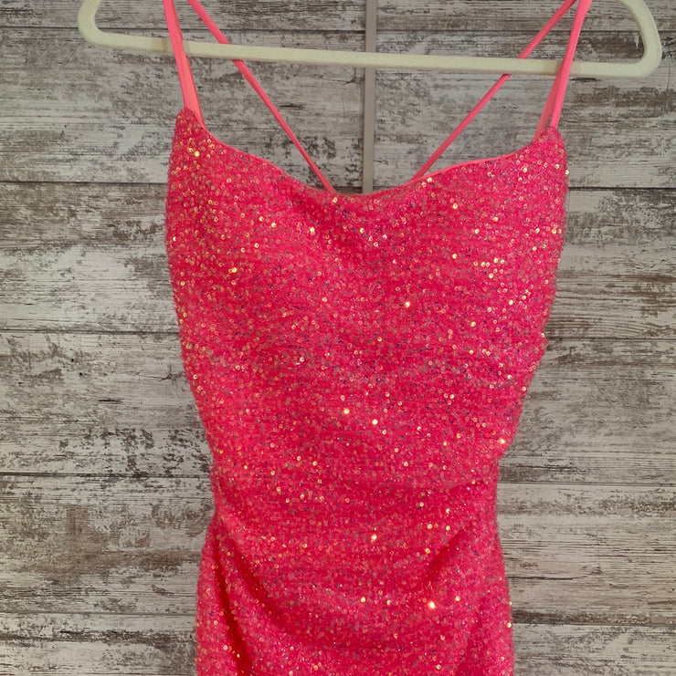 PINK SPARKLY LONG EVENING GOWN
