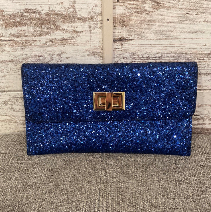 ROYAL BLUE SPARKLY CLUTCH PURS