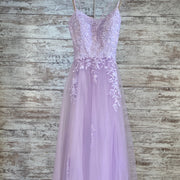 LAVENDER/FLORAL A LINE GOWN