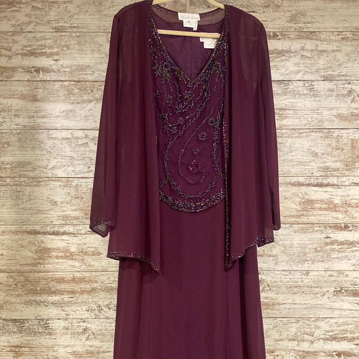 PURPLE 2 PC. LONG EVENING GOWN