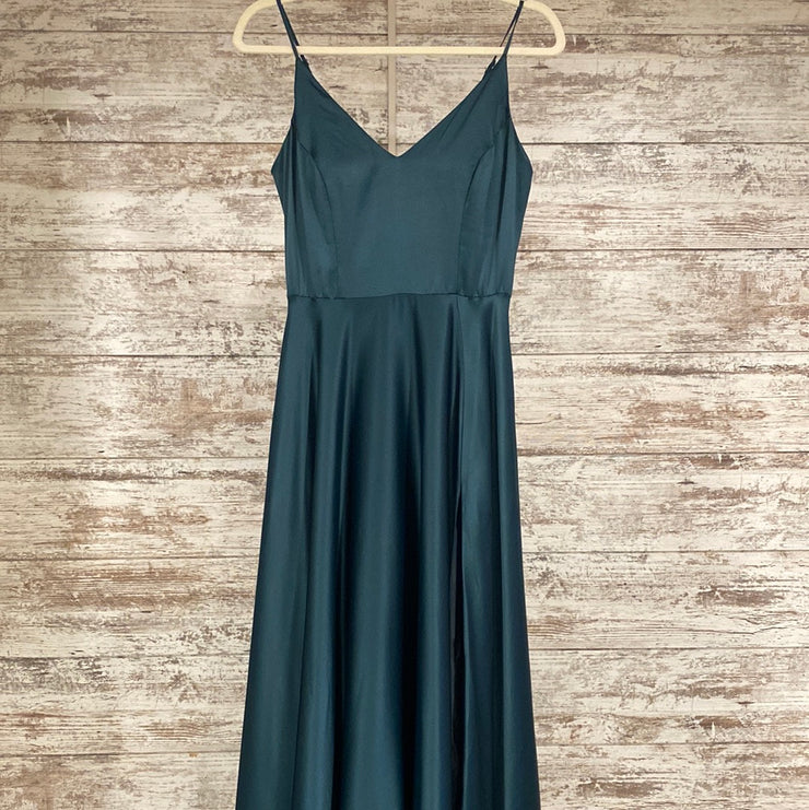 GREEN A LINE GOWN
