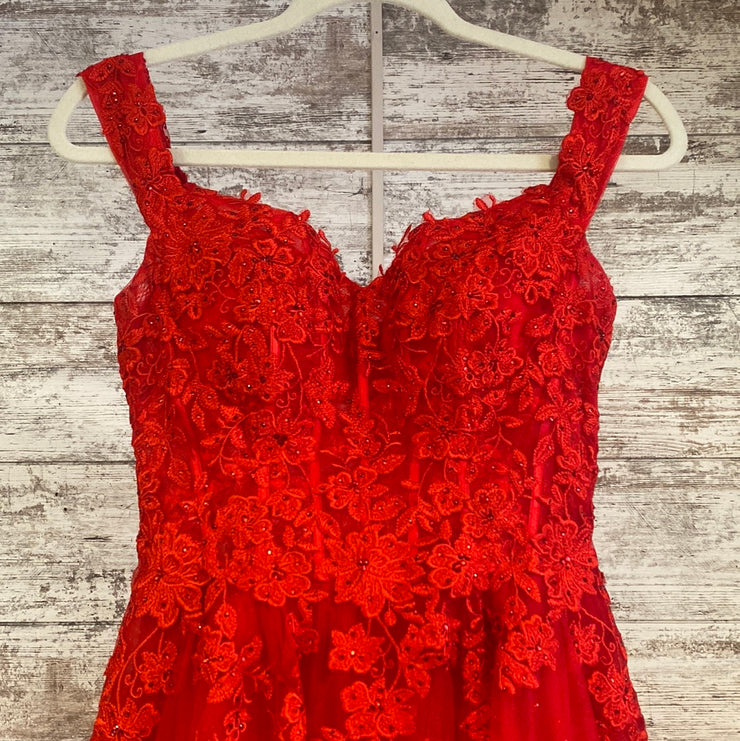 RED A LINE GOWN
