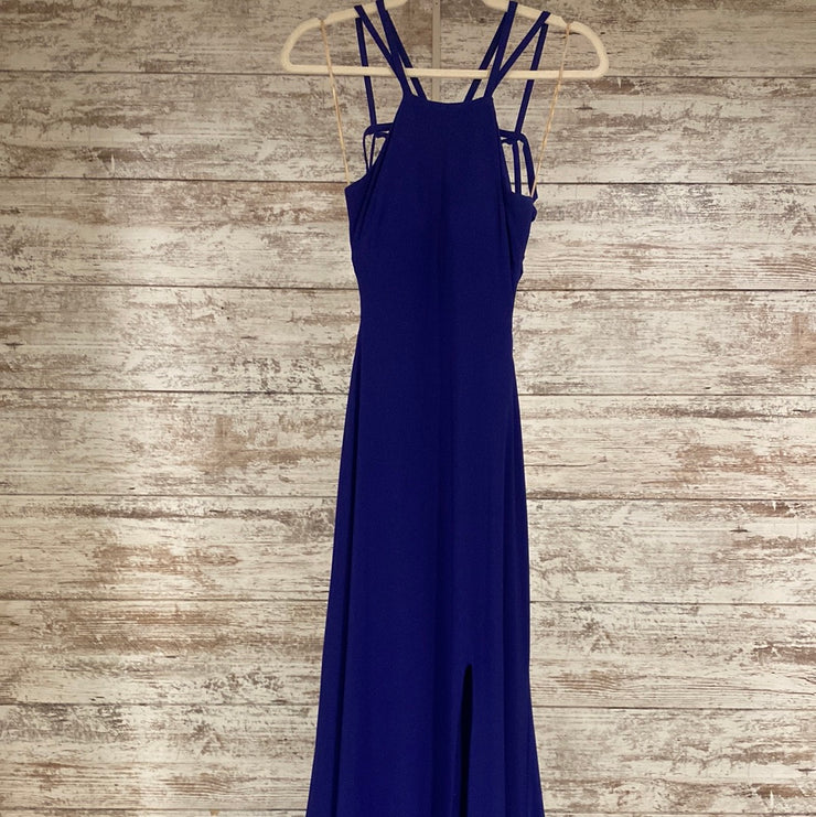 ROYAL BLUE LONG EVENING GOWN