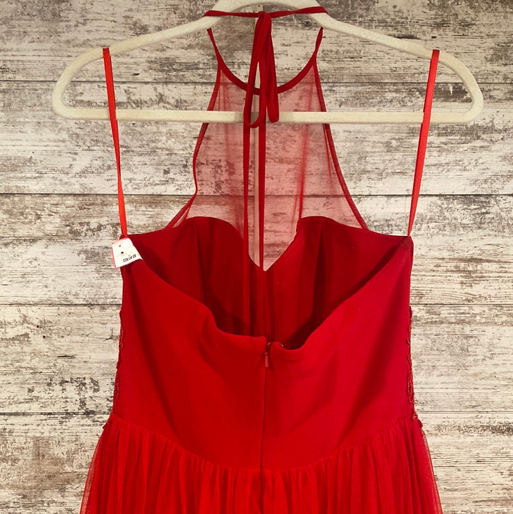 RED A LINE GOWN