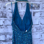 TURQUOISE LONG EVENING GOWN