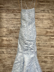 BLUE/FLORAL A LINE GOWN