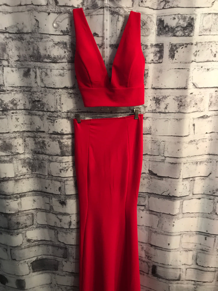 RED 2 PC. LONG GOWN (NEW)