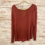 RUST COLORED LONG SLEEVE TOP