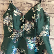 GREEN FLORAL SHORT DRESS