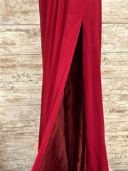 BURGUNDY LONG EVENING GOWN