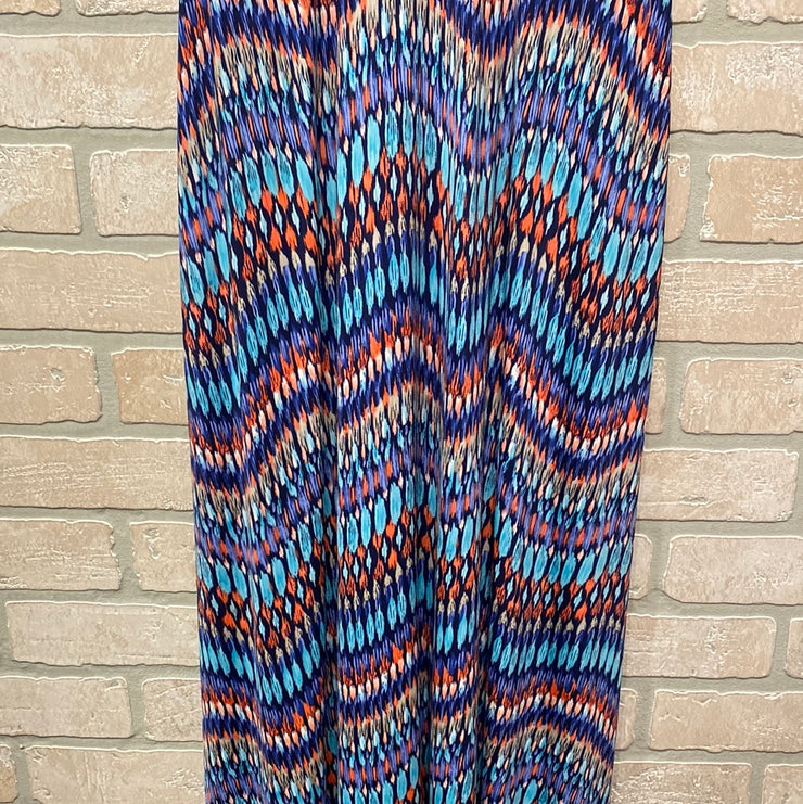 NAVY/COLORFUL MAXI DRESS