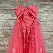 PINK/FLORAL A LINE GOWN