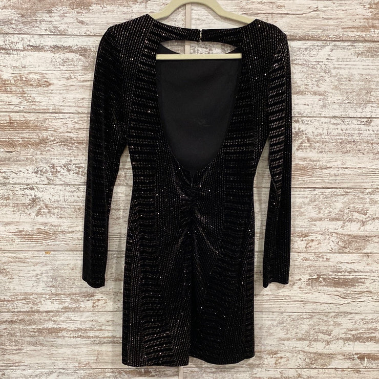 BLACK/GOLD SPARKLY SHORT DRESS
