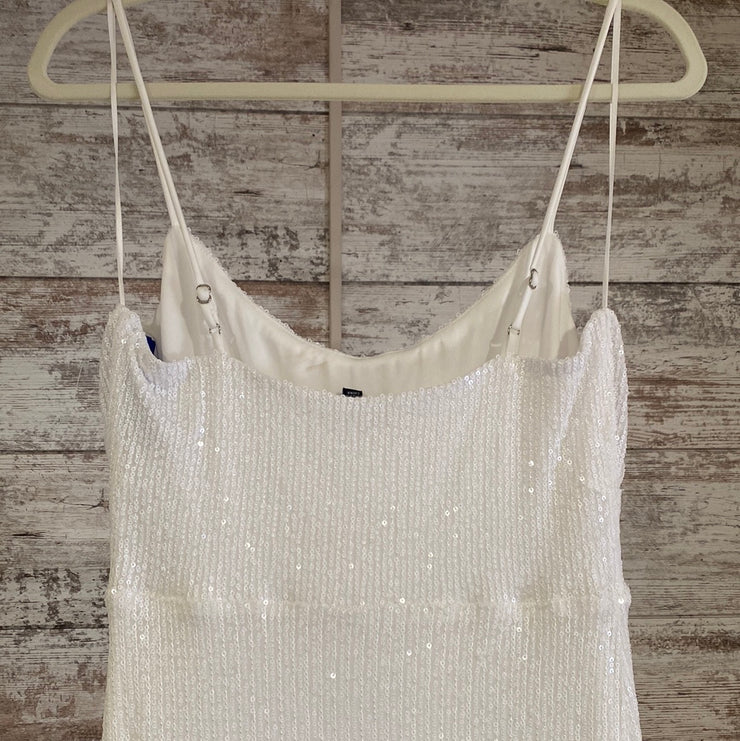 WHITE SEQUIN LONG GOWN (NEW)