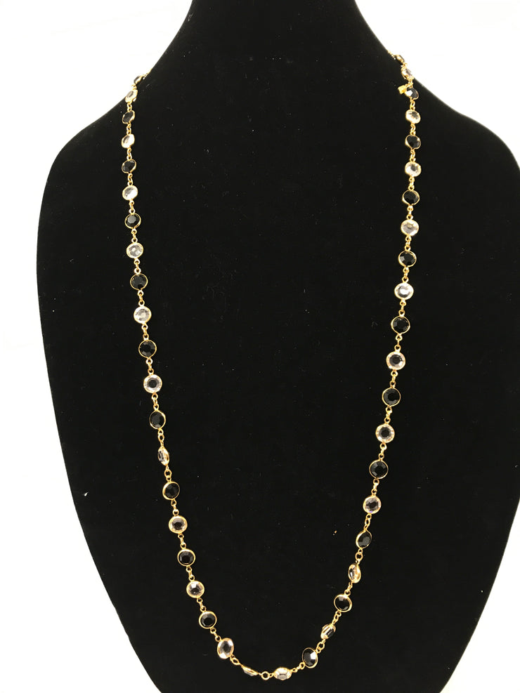 GOLD W/ BLACK GEMS NECKLACE