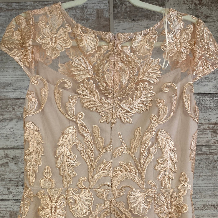 GOLD/FLORAL LONG EVENING GOWN