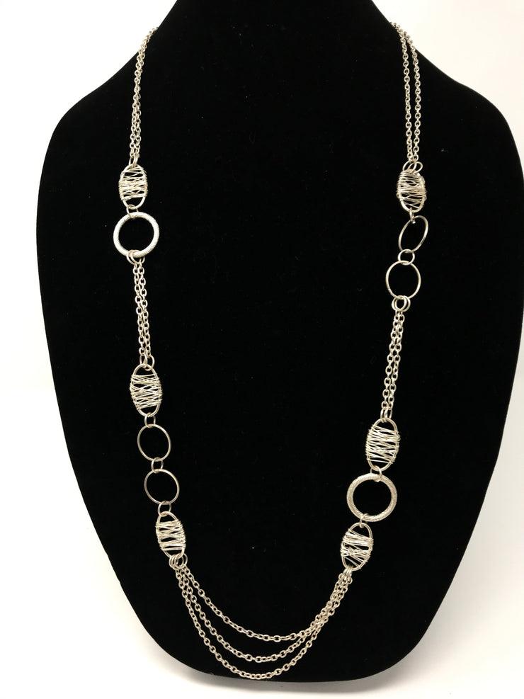 SILVER OVALS NECKLACE