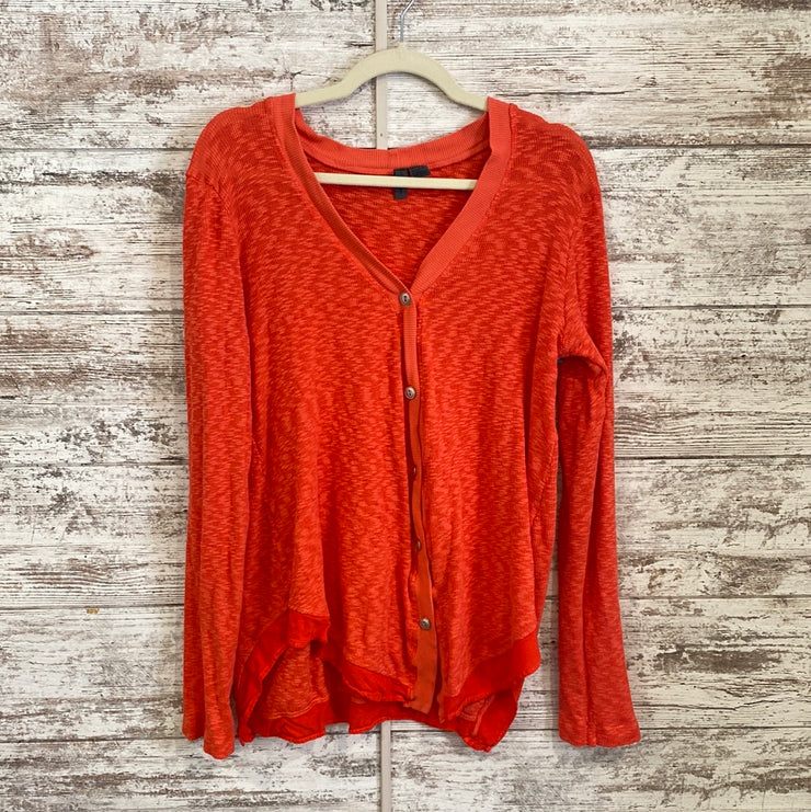 ORANGE BUTTON UP CARDIGAN