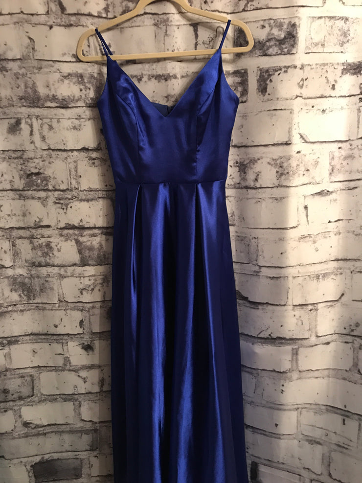 ROYAL BLUE A LINE GOWN