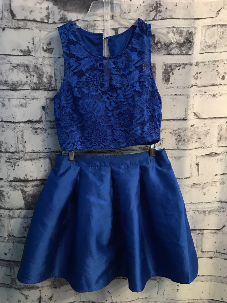 ROYAL BLUE 2PC. SHORT DRESS