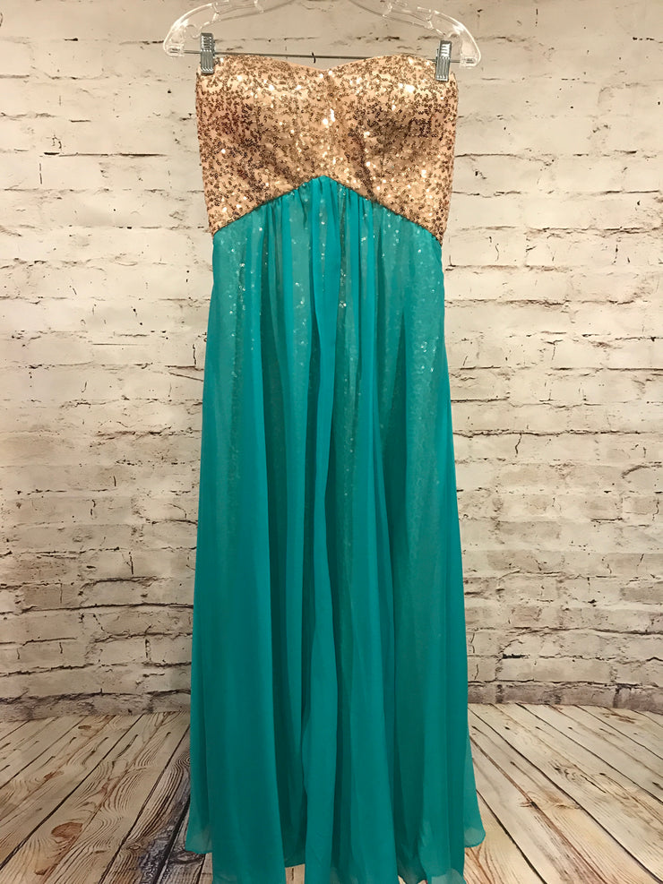 teal gold dress TURQUOISE/GOLD LONG EVENING GOWN – Savvy Seconds Boutique