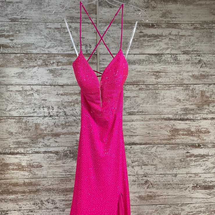 PINK FULL BEADED LONG DRESS